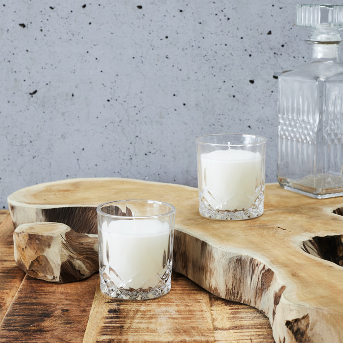 Coffret 2 Bougies Parfumees Verre A Whisky