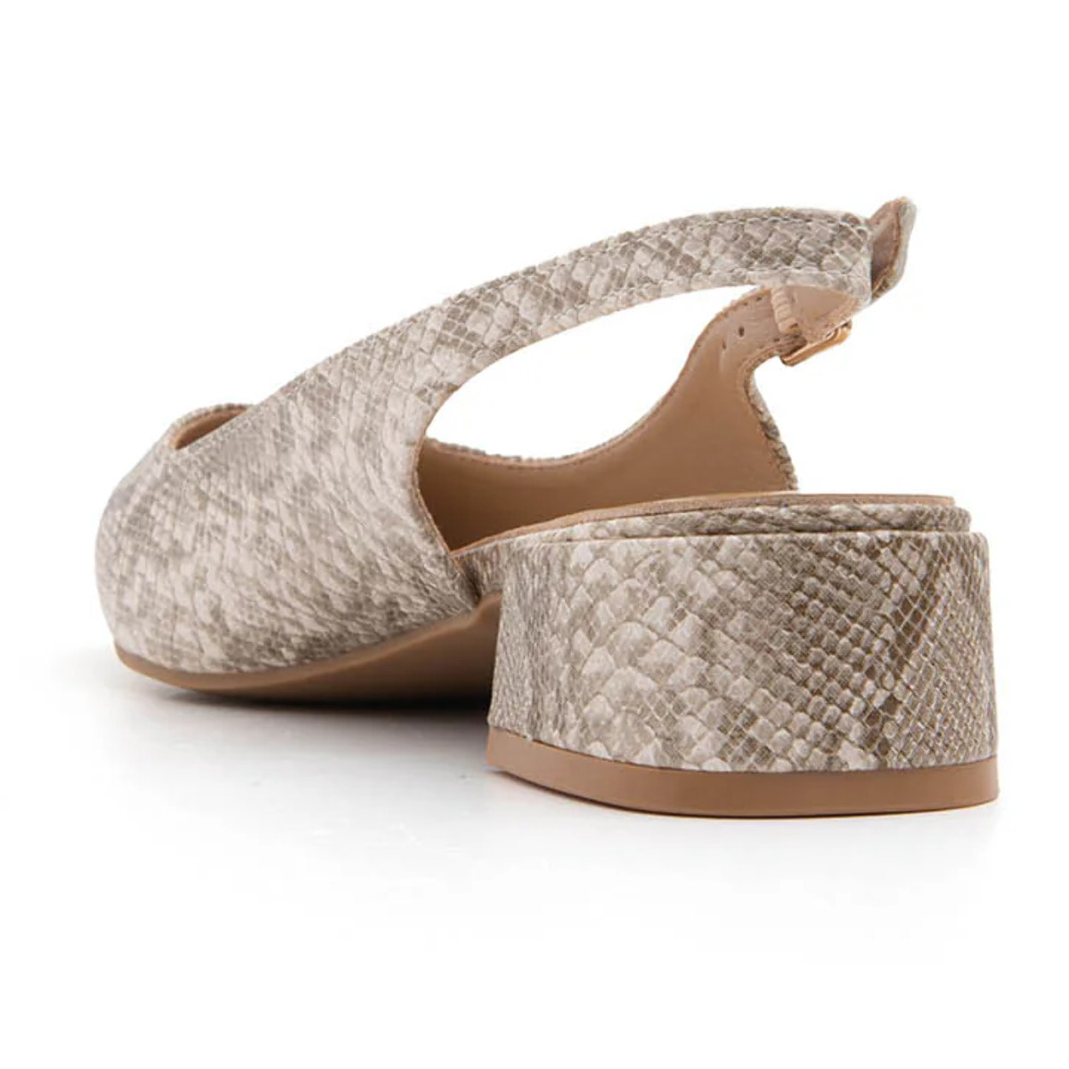 Slingback daily-chic pitonata - BEIGE