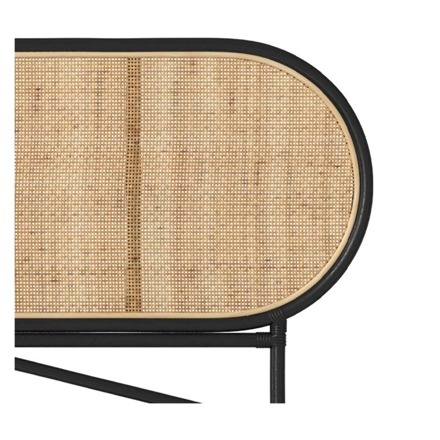 Tête de lit en rotin naturel et noir 160 cm - Navahino