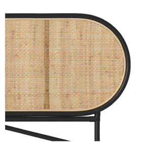 Tête de lit en rotin naturel et noir 160 cm - Navahino
