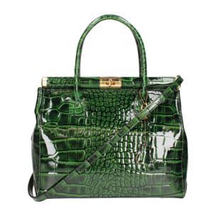 Borsa a mano da donna - Modello Delfina - Vera pelle - 32.0 x 28.0 x 15.0 cm