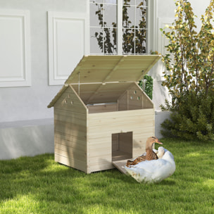 Maison pour rongeur - niche en bois - grand nichoir canard - 100 x 82 x 91 cm - naturel