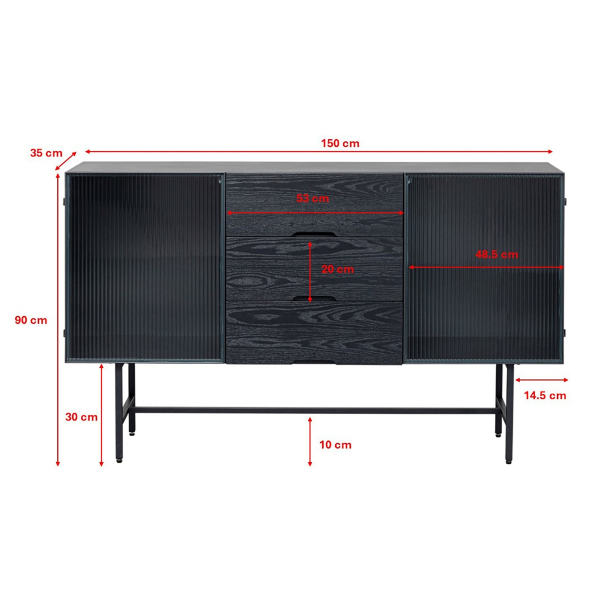 Buffet San Diego 2 portes 3 tiroirs Kare Design