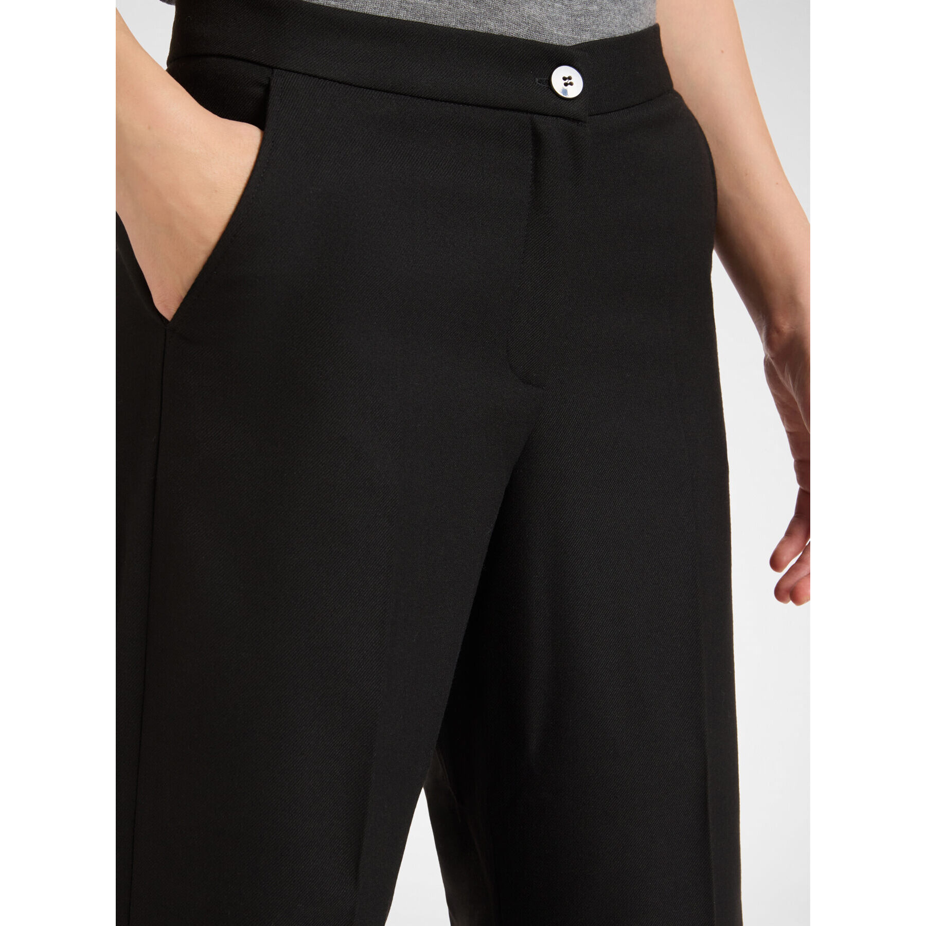 Elena Mirò - Pantaloni maschili in flanella - Nero