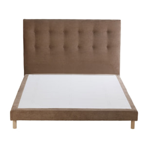 Ensemble sommier et tête de lit EDEN moka