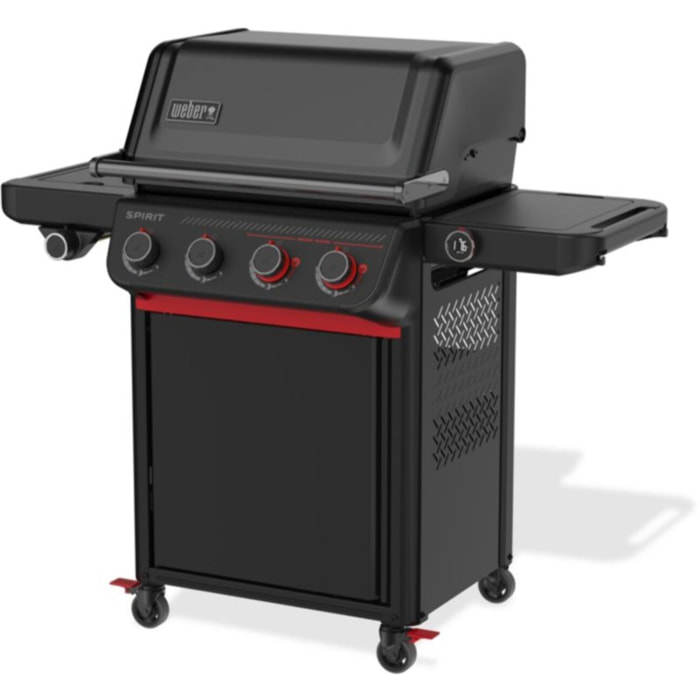 Barbecue gaz WEBER Gaz Spirit EPX-435R Stealth, sur chariot, 5 brûleurs dont 1 latéral, surface de cuisson 61 x 45