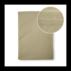 Drap plat percale de coton uni beige La percale francaise champagne