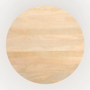 Table ronde 4 personnes en bois de manguier D120 cm - Agathe