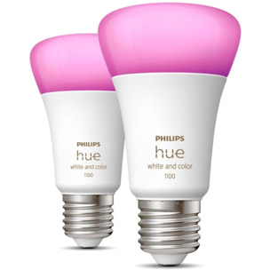 Ampoule LED connectée PHILIPS HUE W&C E27 75W x2