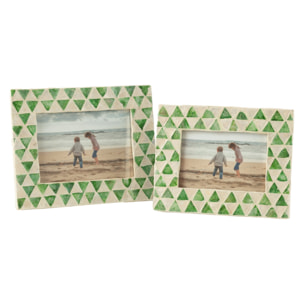 J-Line cadre photo Nuye - coquillages - vert/blanc