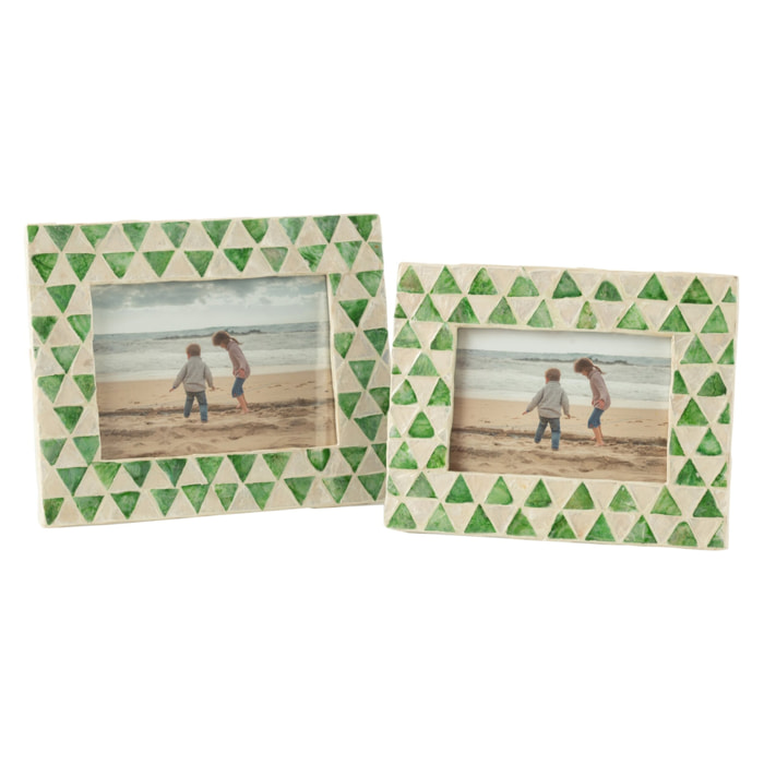 J-Line cadre photo Nuye - coquillages - vert/blanc