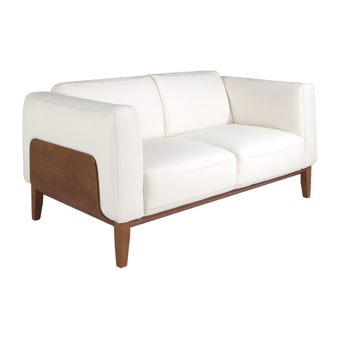 Sofá 2 plazas en piel de vacuno 159x92x77cm