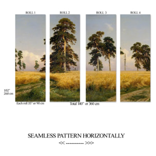 Carta da Parati Campo di Grano Dorato