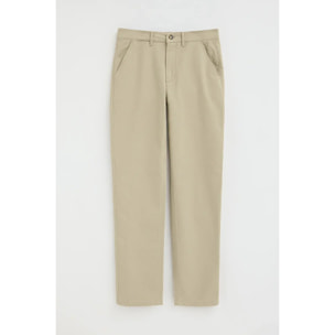 Pantalón chino color crema slim con logo Polo Club
