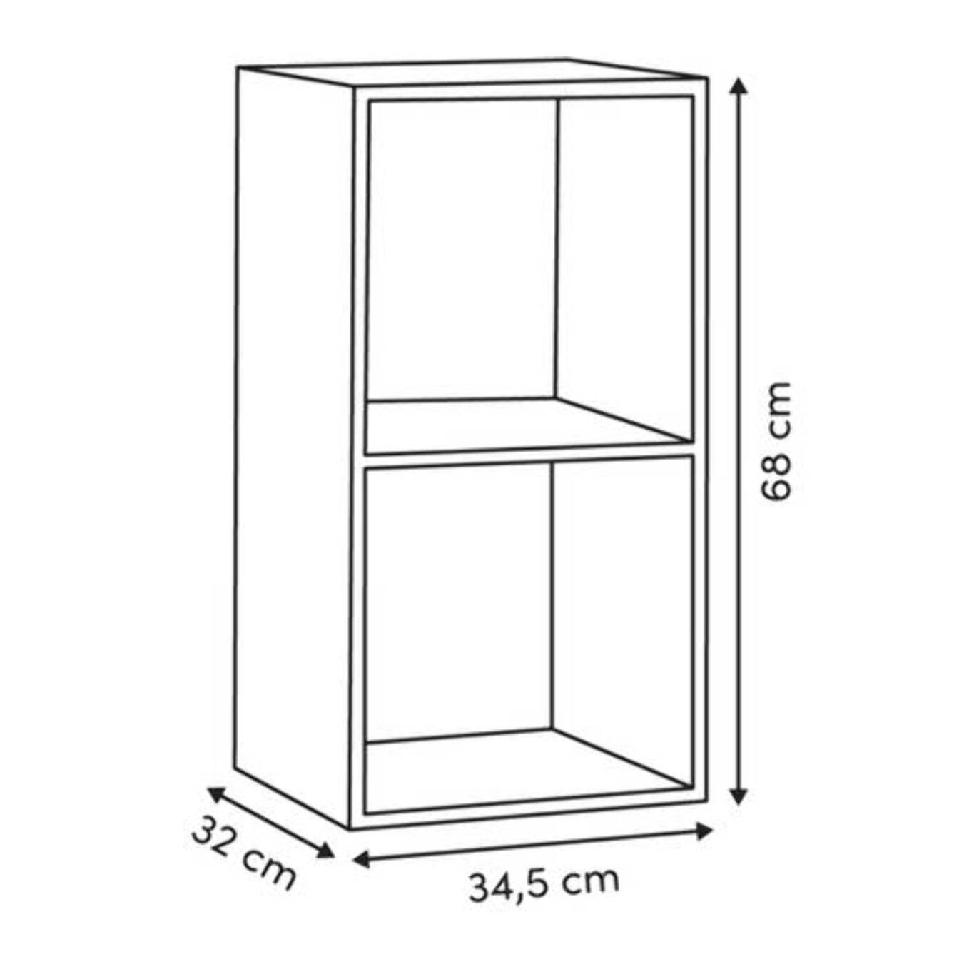 Étagère Mix'N Modul 2 cases rectangulaire beige