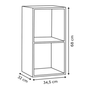 Étagère Mix'N Modul 2 cases rectangulaire beige
