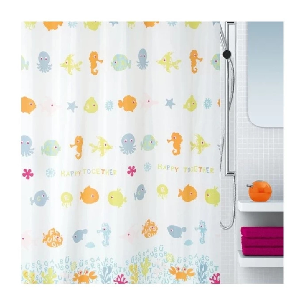 Rideau de douche Polyester HAPPY FISH 180x200cm Multicolor Spirella