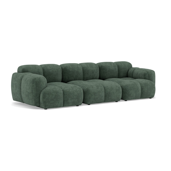 Grace - canapé modulable 3 places en velours texturé - Vert