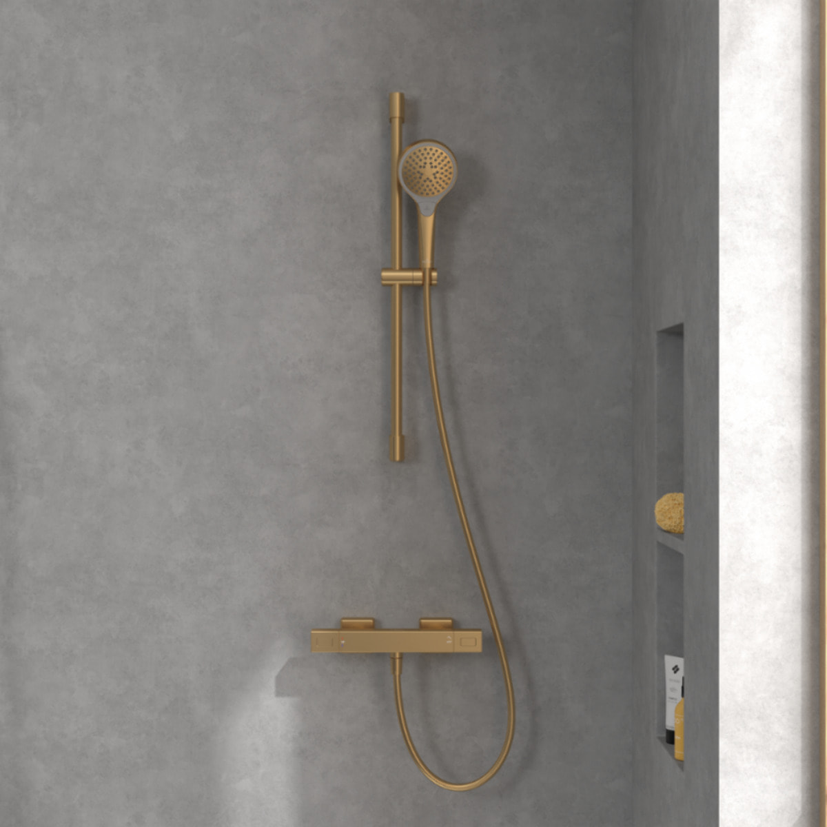 Mitigeur douche thermostatique Universal rectangle Or brossé