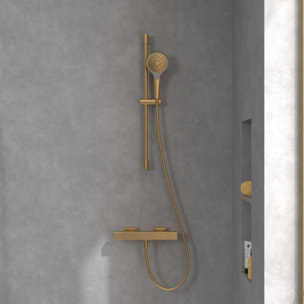 Mitigeur douche thermostatique Universal rectangle Or brossé