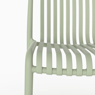 Lot de 2 chaises de jardin empilables en plastique vert pastel - Duli