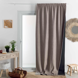 Rideau thermique phonique et semi occultant à galons fronceurs KONFOR - Lin