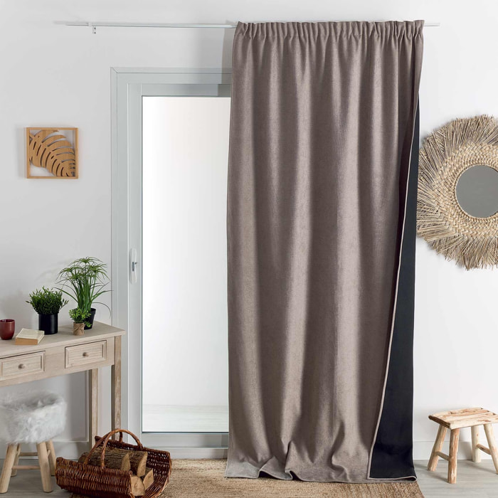 Rideau thermique phonique et semi occultant à galons fronceurs KONFOR - Lin