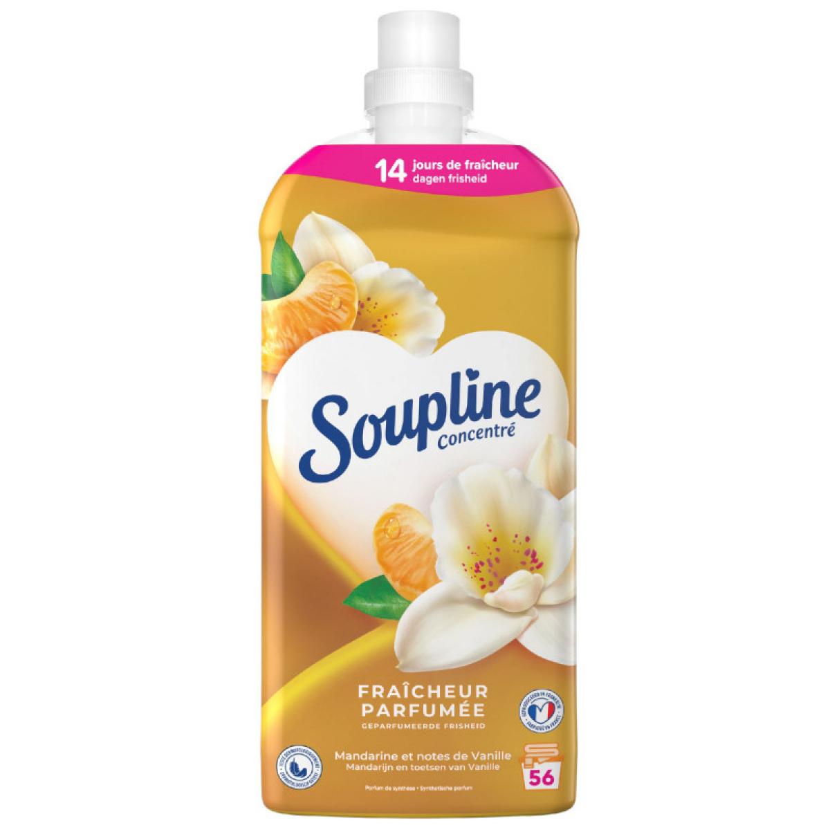 Soupline - Pack de 12 - SOUPLINE Adoucissant Linge Concentré Fraîcheur  Parfumée Mandarine et Notes de Vanille 14 jours de Fraîcheur 1200ml | Veepee