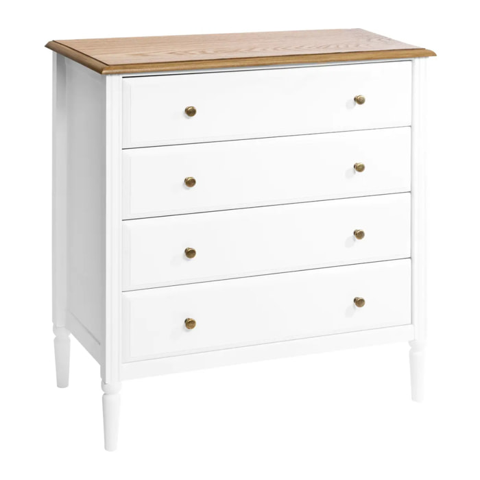Commode "Solen" bois blanc 5 tiroirs