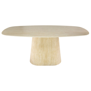 Aubin - table à manger - effet travertin - 4 à 6 personnes - Beige