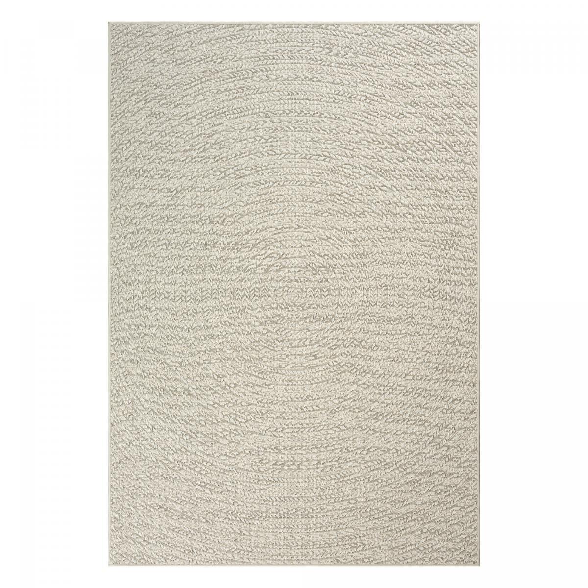Tapis extérieur intérieur REZY aspect jute motif rond  ton sur ton