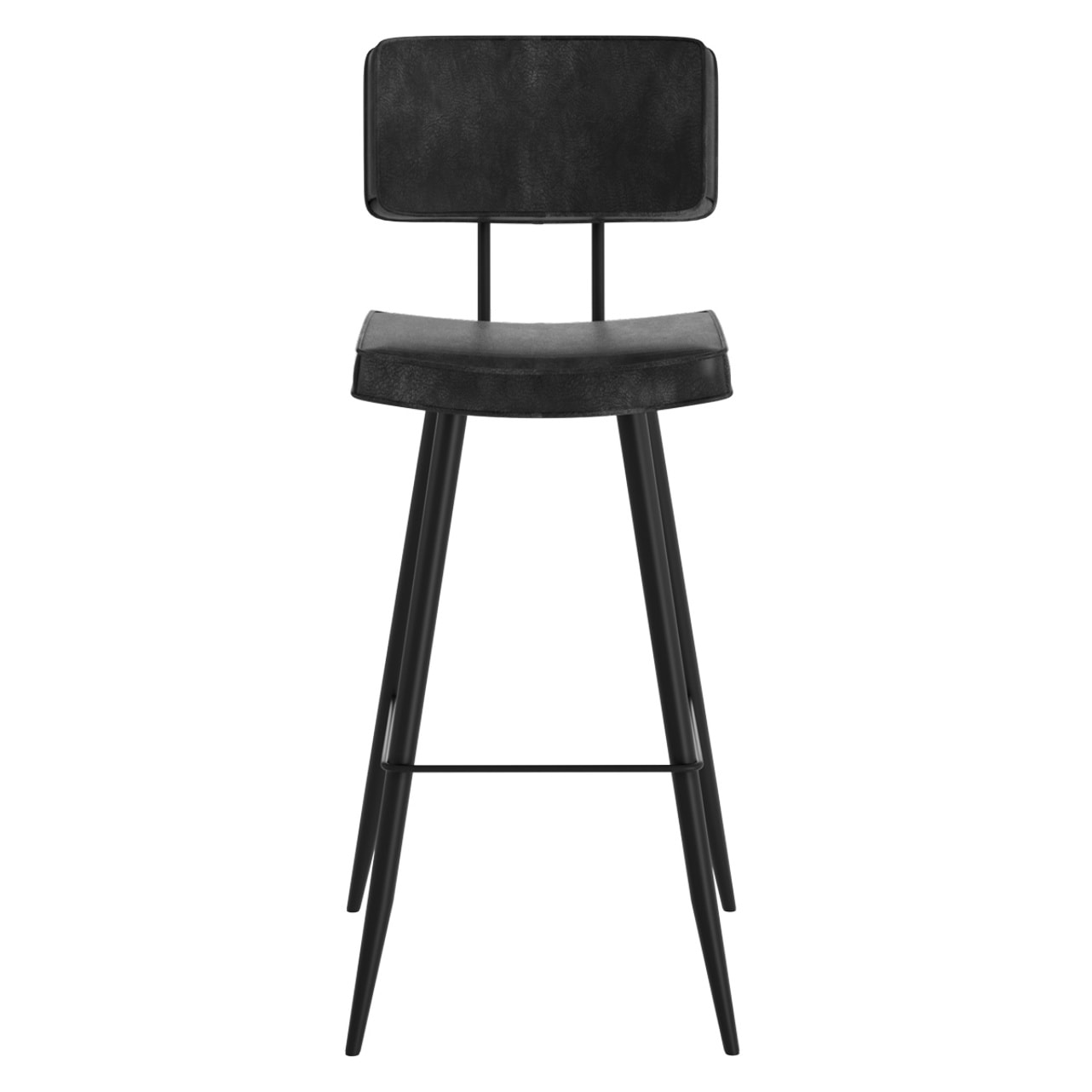 Lot de 2 chaises de bar grises/noires en cuir synthétique 75.5 cm - Texas