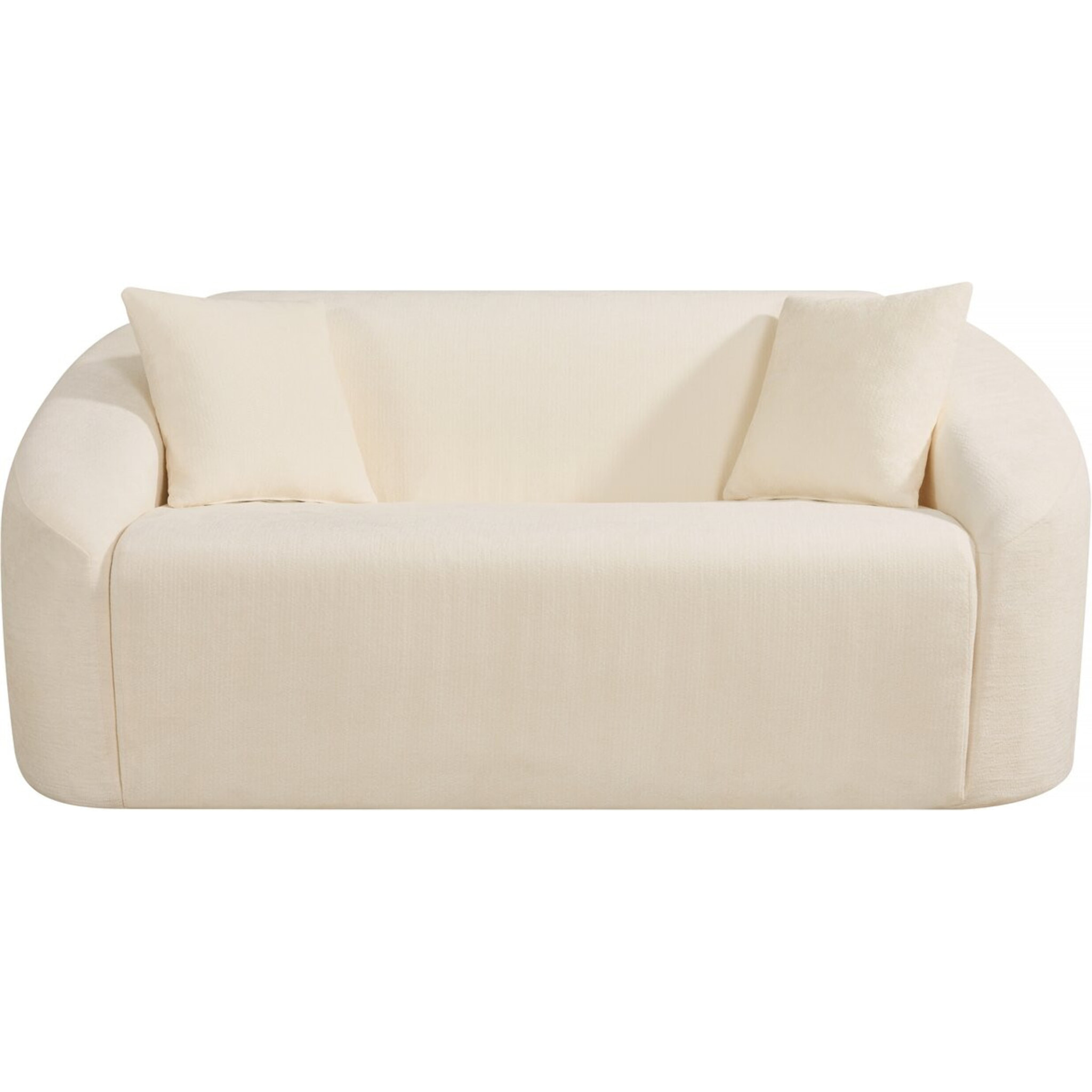 Canapé droit fixe en tissu "Ondine" - 2 places - Beige