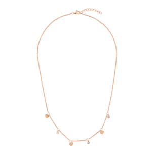 Collana con Ciondoli a Cuore e Punti Luce in Cubic Zirconia