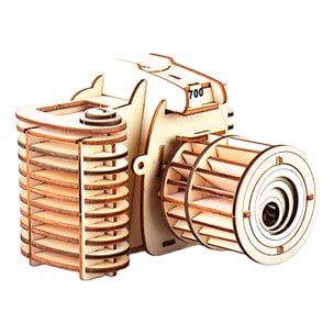 Puzzle 3D in legno. Macchina fotografica. 57 pezzi.