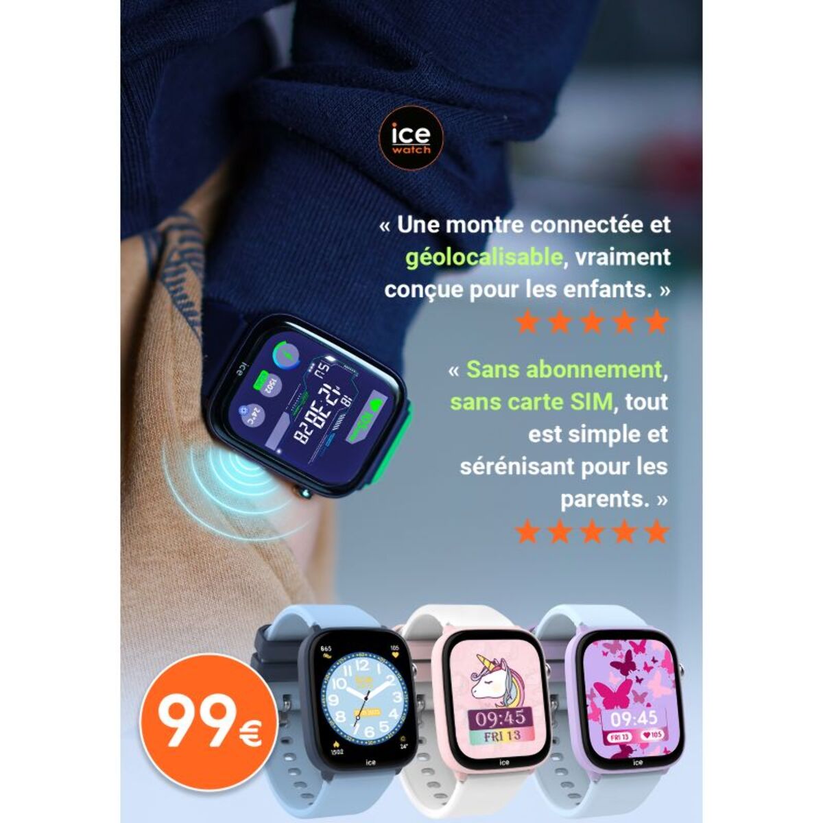 Montre connectée ICEWATCH Ice Smart Junior 3.0 Find My-Violet/Bleu