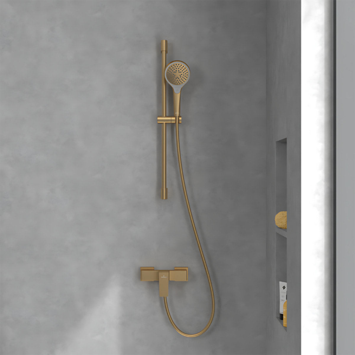 Mitigeur mécanique douche VILLEROY ET BOCH Architectura Square + Ensemble de douche VILLEROY ET BOCH Verve Showers 3 jets