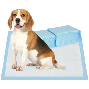 Empapadores para Perros 80 Unidad 60x60 cm Resguardos para Perros Diseño de 6 Capas con Superficie de Secado Rápido a Prueba de Fugas Azul