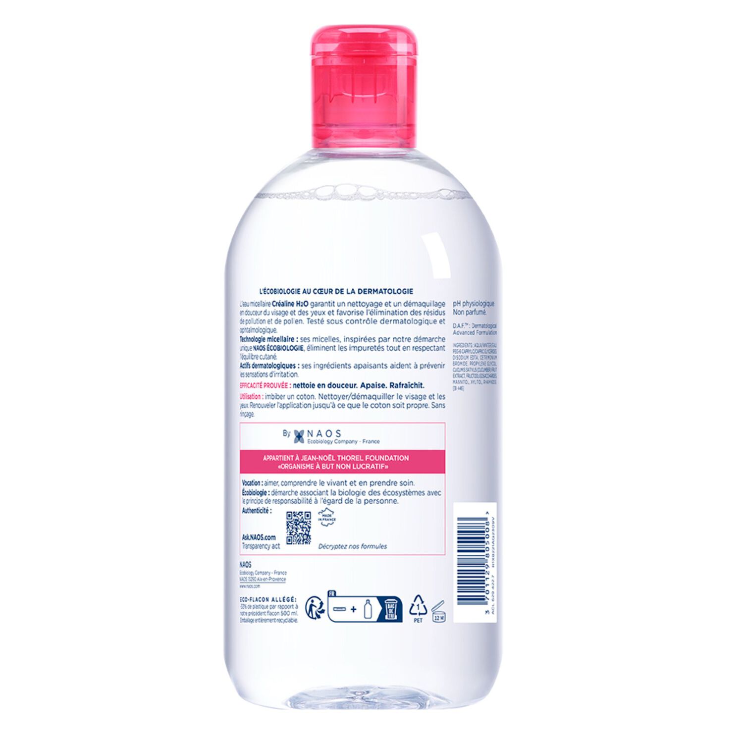 Créaline H2O - Eau Micellaire Démaquillante Sans Rinçage - Peaux Sensibles