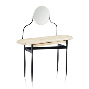 Tocador con espejo Padma Negro - Roble