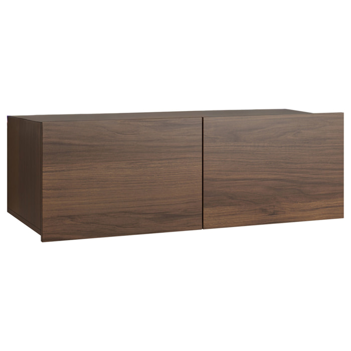 Alix - meuble tv modulable 100 cm - 2 portes - Effet noyer