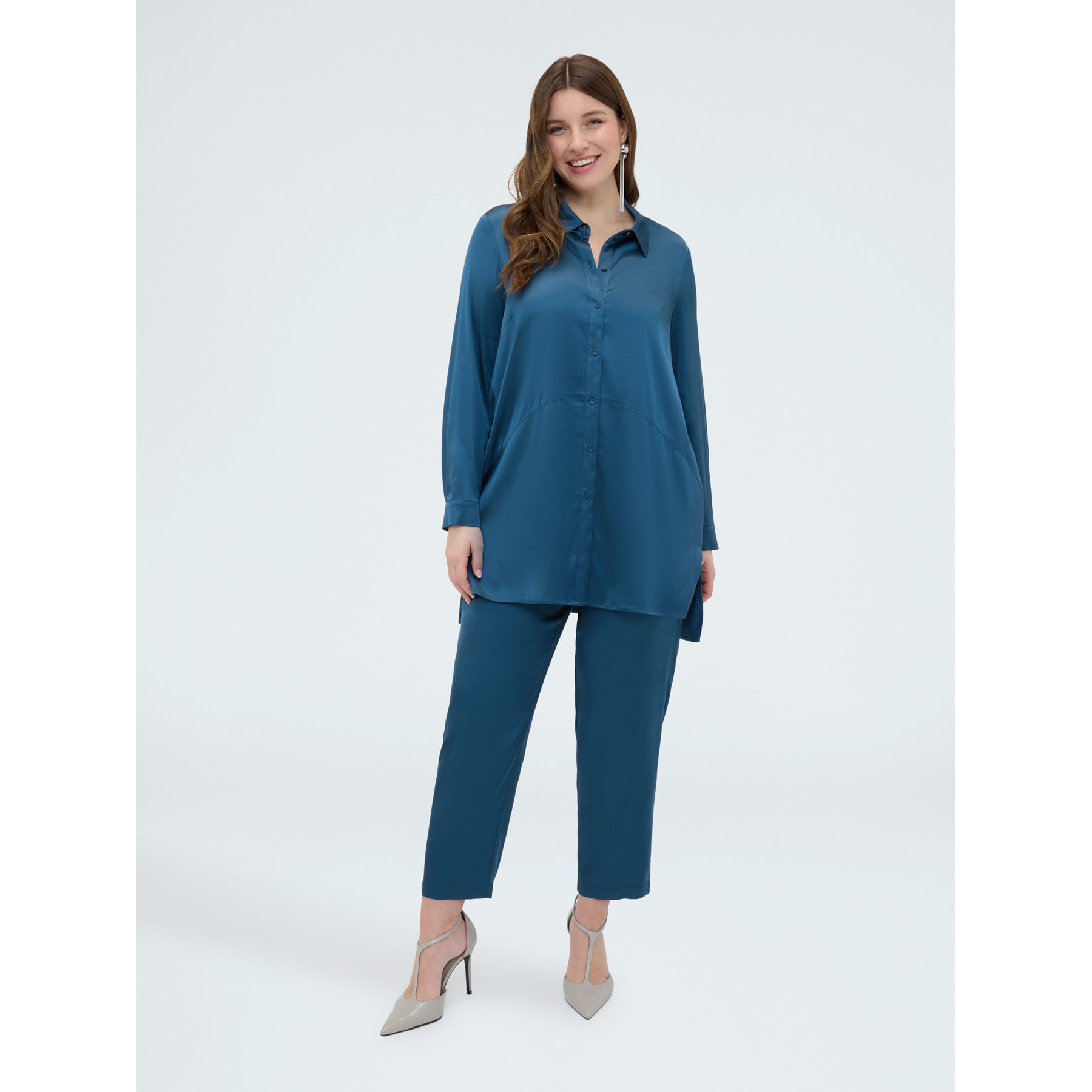 Fiorella Rubino - Camicia in raso stretch - Blu