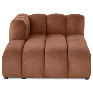 Debbie - module d'assise méridienne gauche en tissu texturé - Terracotta