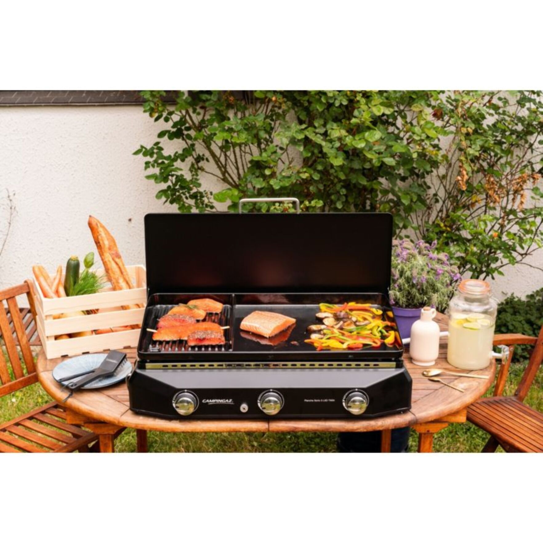 Plancha gaz CAMPINGAZ Sorio 3 LXD noir à poser, 73x40 cm