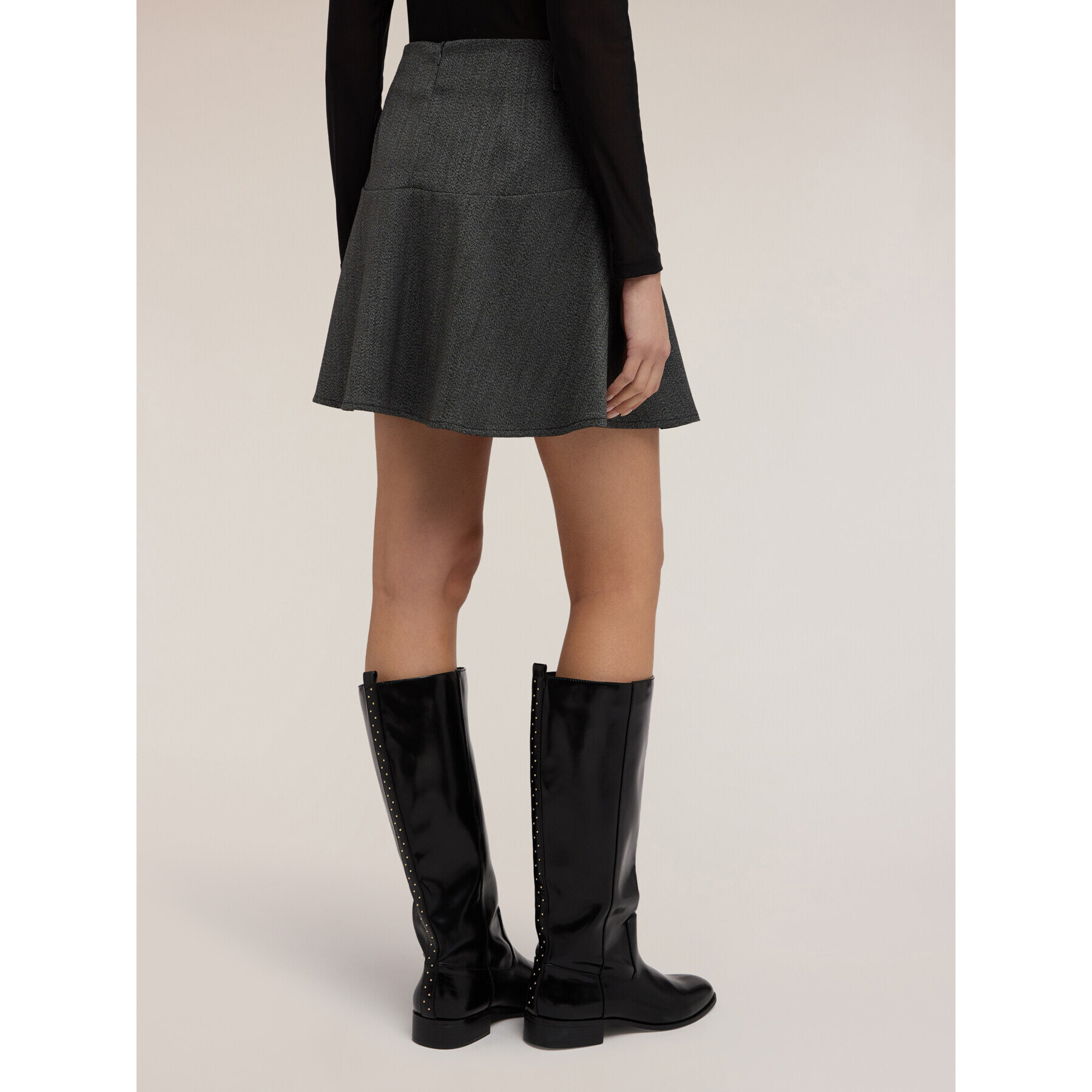 Motivi - Minigonna linea ad A in poliviscosa - Grigio