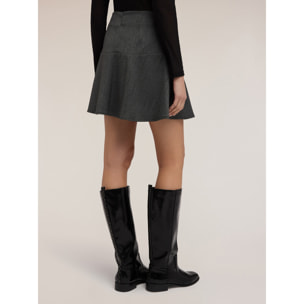 Motivi - Minigonna linea ad A in poliviscosa - Grigio