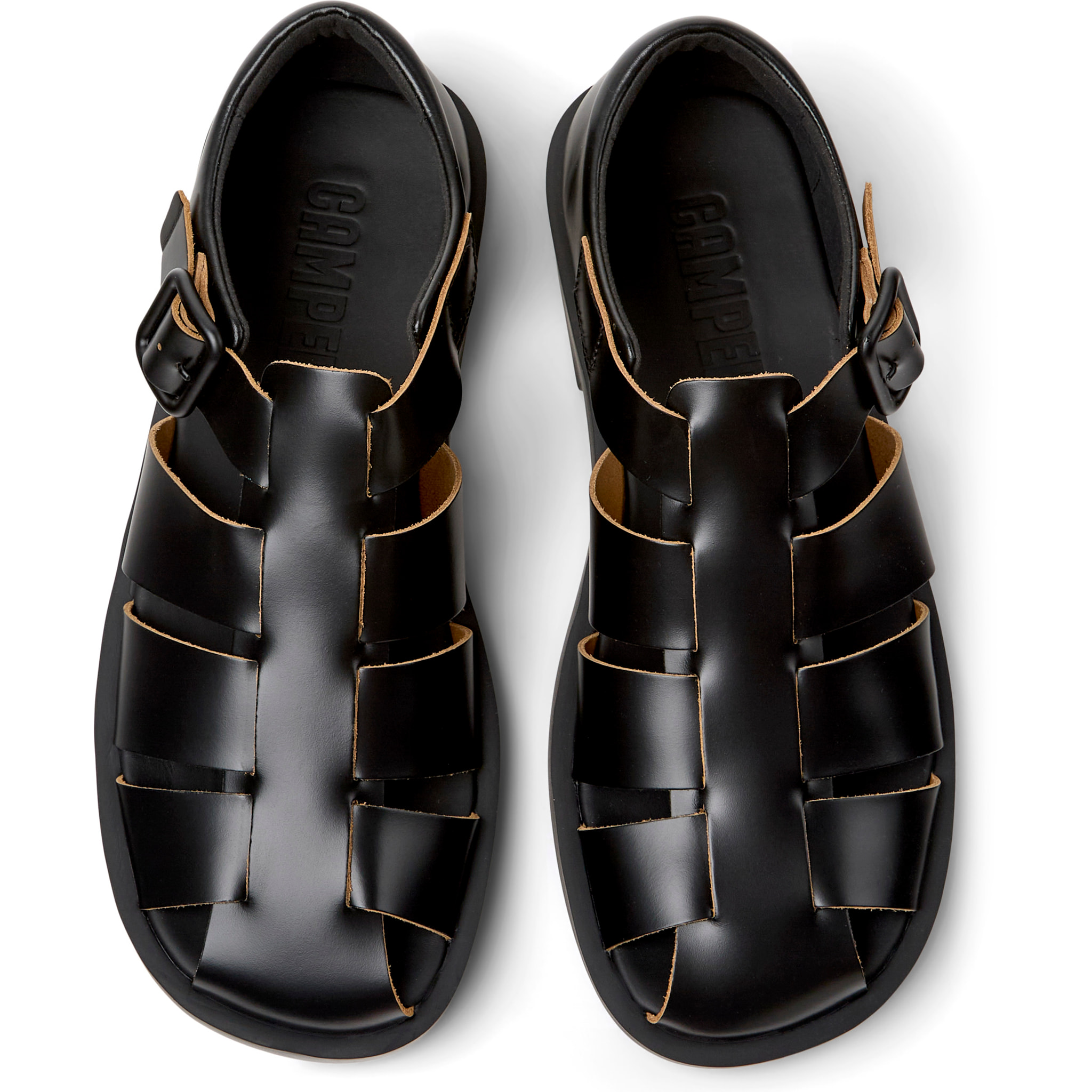 Sandalias - CAMPER Don - Negro - Cuero liso