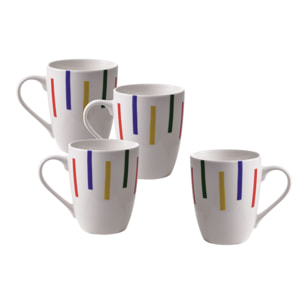 Set 4 mugs  diseño rayas de colores  benetton
