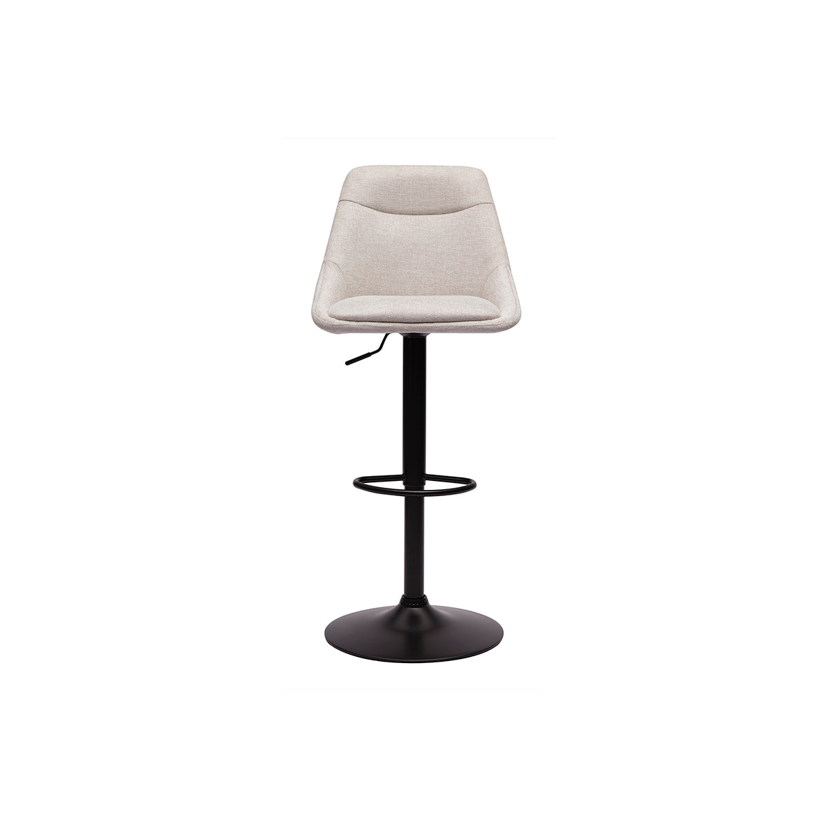 Tabourets de bar réglables pivotants 360° en tissu effet velours texturé beige et métal (lot de 2) ALESS