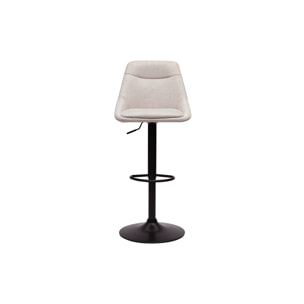 Tabourets de bar réglables pivotants 360° en tissu effet velours texturé beige et métal (lot de 2) ALESS
